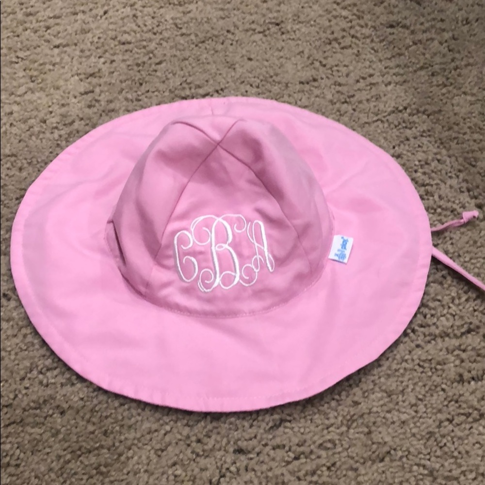 cBa monogram pink sun hat 9-18 months